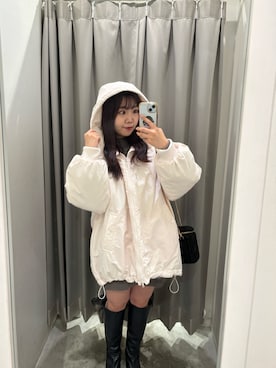 「アイテム（ダウンジャケット/コート、ピンク系）」を使った、Emi【骨格ウェーブ/ブルベ冬】さん（レディース・153cm）の秋コーディネート