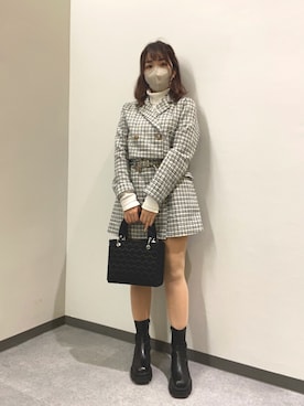 「ジャケットワンピース」｜Emi【骨格ウェーブ/ブルベ冬】さん（レディース・152cm）の冬コーディネート