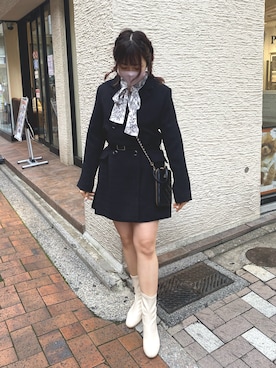 「ジャケットワンピース」｜Emi【骨格ウェーブ/ブルベ冬】さん（レディース・152cm）の冬コーディネート