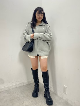 「one after another NICE CLAUP（ワンアフターアナザーナイスクラップ）のアイテム（ジャージ）」を使った、Emi【骨格ウェーブ/ブルベ冬】さん（レディース・152cm）の秋コーディネート