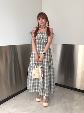 「one after another NICE CLAUP（ワンアフターアナザーナイスクラップ）のアイテム」を使った、Emi【骨格ウェーブ/ブルベ冬】さん（レディース・153cm）の夏コーディネート