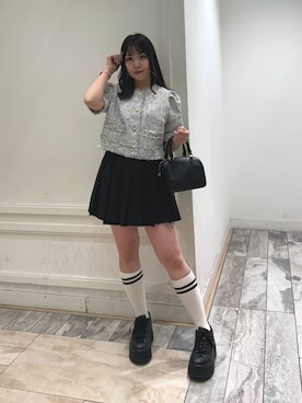 「one after another NICE CLAUP（ワンアフターアナザーナイスクラップ）の【選べるS/Mサイズ】プリーツ巻きスカート（スカート）」を使った、Emi【骨格ウェーブ/ブルベ冬】さん（レディース・153cm）の春コーディネート