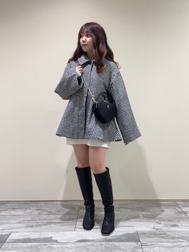 「one after another NICE CLAUP（ワンアフターアナザーナイスクラップ）のアイテム（ワンピース）」を使った、Emi【骨格ウェーブ/ブルベ冬】さん（レディース・152cm）の秋コーディネート