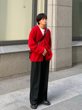 「アイテム（カーディガン/ボレロ）」を使った、yütarouさん（メンズ・168cm）の秋コーディネート