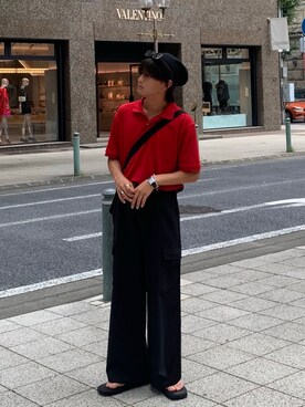 「韓国コーデ」｜「アイテム（カーゴパンツ）」を使った、yütarouさん（メンズ・168cm）の夏コーディネート