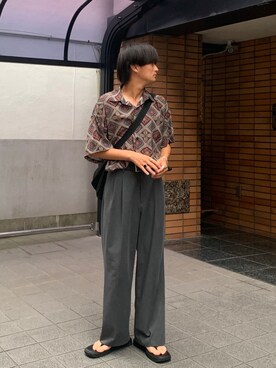 「夏服」｜「アイテム（サンダル）」を使った、yütarouさん（メンズ・168cm・10代）の夏コーディネート