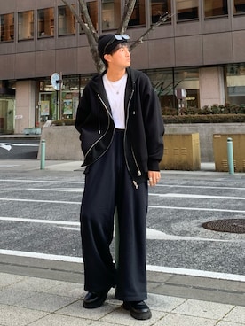 「春服デビュー宣言」｜「アイテム（スウェットパンツ）」を使った、yütarouさん（メンズ・168cm）の春コーディネート