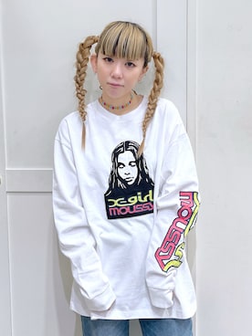 「コラボレーション」｜「アイテム（アクセサリー）」を使った、北浦佳那美さん（レディース・157cm）の春コーディネート