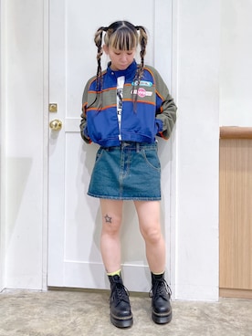 「レーシングジャケット」｜「アイテム（ジャケット/アウター）」を使った、北浦佳那美さん（レディース・157cm）の冬コーディネート