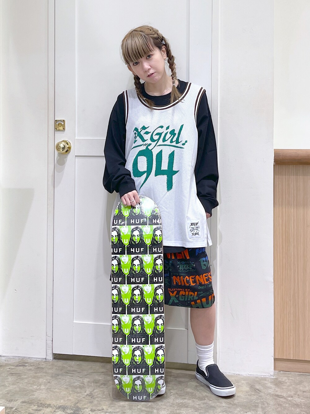 HUF xgirl コラボ スケートボードデッキ HUF xgirl コラボ スケートボードデッキ HUF（ハフ）の「X-GIRL