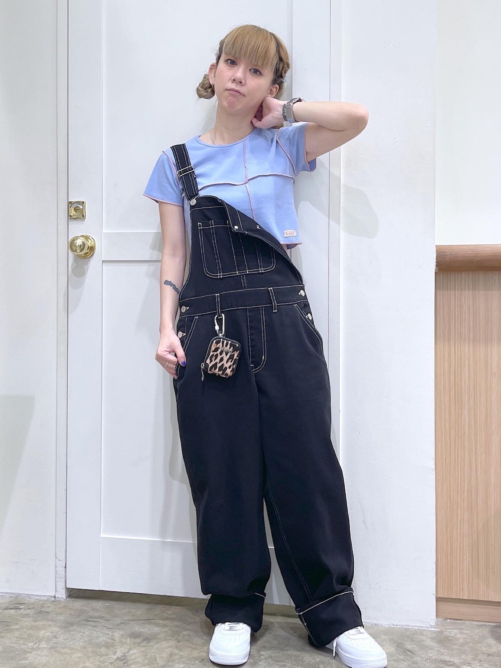X-girl（エックスガール）の「WIDE TAPERED OVERALL（つなぎ