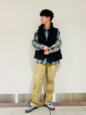 「WILD THINGS（ワイルドシングス）のアイテム（ダウンベスト）」を使った、takahiroさん（メンズ・178cm）の秋コーディネート