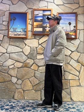 「アイテム（ダウンジャケット/コート）」を使った、にのさんさん（メンズ・178cm・20代）の秋コーディネート