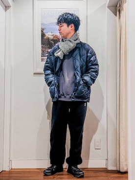 「URBAN RESEARCH Sonny Label（アーバンリサーチサニーレーベル）のヘビーウェイトコットンベーシックスウェット（スウェット）」を使った、にのさんさん（メンズ・179cm）の冬コーディネート