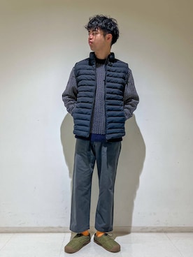 「アイテム（ダウンベスト）」を使った、takahiroさん（メンズ・179cm）の秋コーディネート