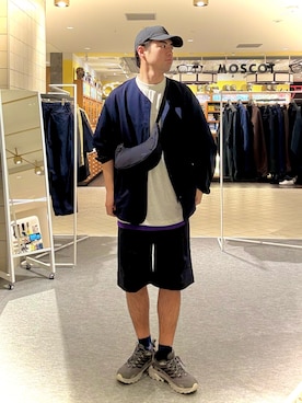 「EKAL（エカル）のNODAL　TIE DYE SOCKS（その他アンダーウェア/インナー、ピンク系）」を使った、にのさんさん（メンズ・178cm）の春コーディネート