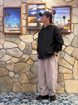 「NIKE（ナイキ）のアイテム（その他パンツ）」を使った、にのさんさん（メンズ・178cm）の秋コーディネート