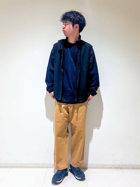 「レイヤード」｜「アイテム（その他アウター）」を使った、takahiroさん（メンズ・179cm）の秋コーディネート