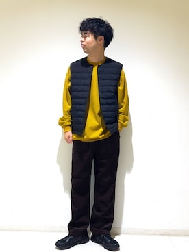 「アイテム（ダウンベスト）」を使った、takahiroさん（メンズ・179cm）の秋コーディネート