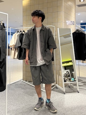 「NANGA（ナンガ）のアイテム」を使った、にのさんさん（メンズ・178cm）の春コーディネート