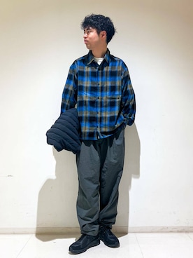 「アイテム（ダウンベスト）」を使った、takahiroさん（メンズ・179cm）の秋コーディネート