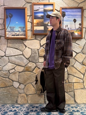 「アイテム（バッグ）」を使った、takahiroさん（メンズ・178cm）の秋コーディネート
