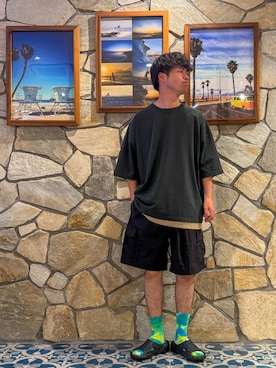 「SHELTECH（シェルテック）のアイテム」を使った、takahiroさん（メンズ・179cm）の夏コーディネート