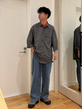 「EKAL（エカル）のアイテム」を使った、にのさんさん（メンズ・178cm）の秋コーディネート