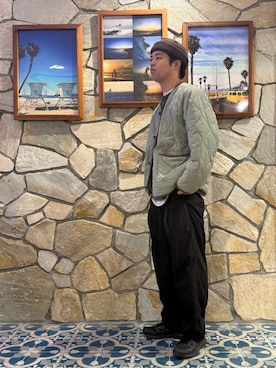 「アイテム（ナイロンジャケット）」を使った、にのさんさん（メンズ・178cm）の秋コーディネート