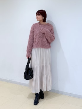 「160cm」｜「アイテム（ブーツ）」を使った、narunaさん（レディース・159cm）の冬コーディネート