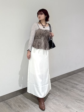 「ビスチェコーデ」｜narunaさん（レディース・159cm）の秋コーディネート