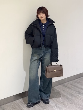 「FREE'S MART（フリーズマート）のアイテム（ブルゾン）」を使った、narunaさん（レディース・159cm）の冬コーディネート