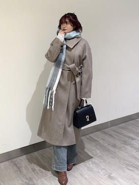 「アイテム（ステンカラーコート）」を使った、narunaさん（レディース・159cm）の秋コーディネート