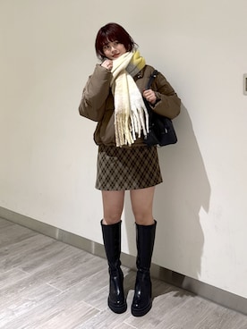 「FREE'S MART（フリーズマート）のアイテム（ブルゾン）」を使った、narunaさん（レディース・159cm）の冬コーディネート