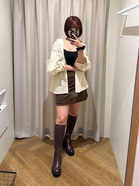 「スウェードスカート」｜narunaさん（レディース・159cm）の夏コーディネート