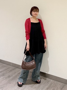 「レイヤードstyle」｜「アイテム（ワンピース/ドレス）」を使った、narunaさん（レディース・159cm）の夏コーディネート