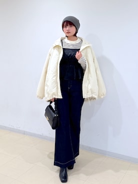 「FREE'S MART（フリーズマート）のアイテム（ジャケット/アウター）」を使った、narunaさん（骨格ストレート・レディース・159cm）の冬コーディネート