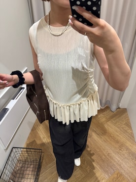 「アイテム（トートバッグ）」を使った、narunaさん（レディース・159cm）の夏コーディネート
