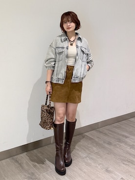 「初秋コーデ」｜「アイテム（デニムジャケット）」を使った、narunaさん（レディース・159cm）の秋コーディネート