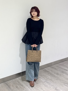 「FREE'S MART（フリーズマート）のアイテム（トートバッグ）」を使った、narunaさん（レディース・159cm）の秋コーディネート