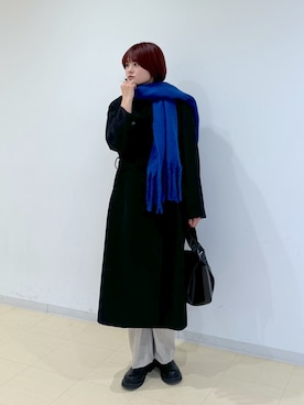 「FREE'S MART（フリーズマート）のアイテム（ステンカラーコート）」を使った、narunaさん（レディース・159cm）の秋コーディネート