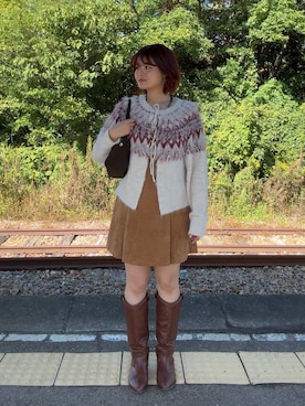 「秋服コーデ」｜「アイテム（ジャンパースカート）」を使った、narunaさん（レディース・159cm）の秋コーディネート