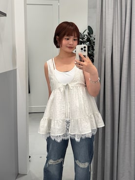 「FREE'S MART（フリーズマート）のアイテム（パンツ）」を使った、narunaさん（レディース・159cm）の夏コーディネート