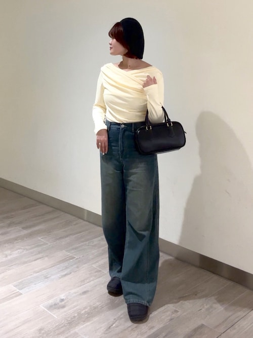 3サイズ展開XS-L】サイドパネルヴィンテージライクワイドデニム【低