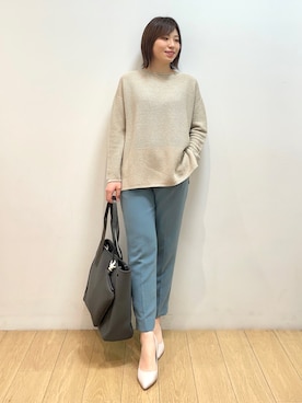 「サックスブルー」｜「アイテム（その他）」を使った、ゆいぴーさん（レディース・156cm）の春コーディネート