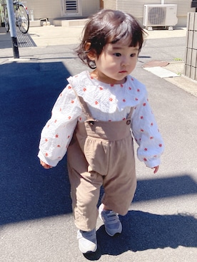 「ごきげんウィーク」｜「アイテム（オールインワン・サロペット）」を使った、chumu☺︎さん（キッズ・80cm）の春コーディネート