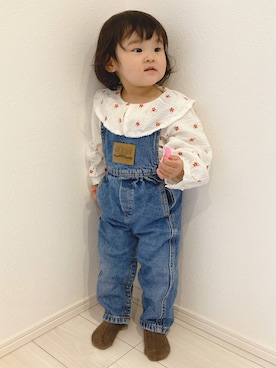 「ごきげんウィーク」｜「アイテム（オールインワン・サロペット）」を使った、chumu☺︎さん（キッズ・80cm）の春コーディネート
