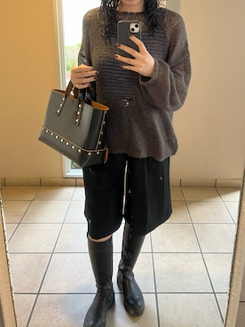 「アイテム（タンクトップ、ブルー系）」を使った、panさん（レディース・166cm）の秋コーディネート