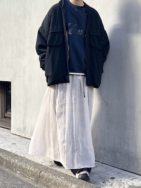 「ナイロンジャケット」｜「アイテム（ブルゾン）」を使った、moniさん（レディース・155cm）の春コーディネート