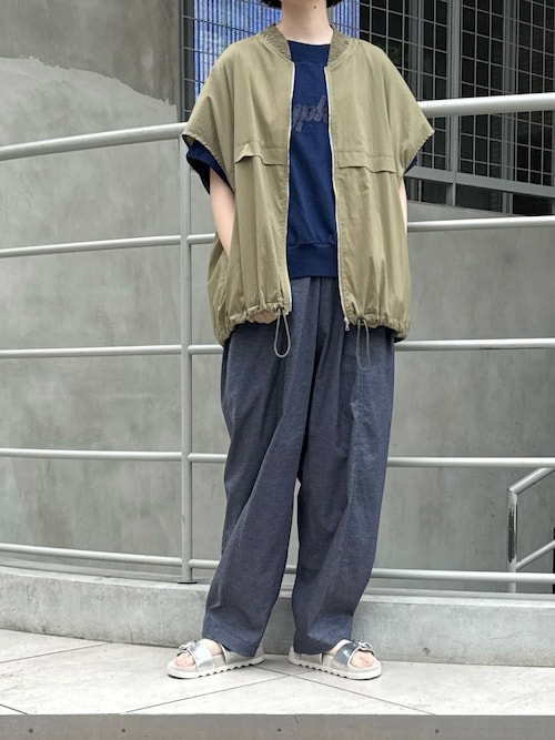 ヘンプシャンブレーバレルパンツ